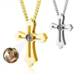 Cross Necklace with Photo Inside - Photo 1
