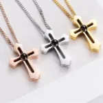 Cross Necklace with Photo Inside - Photo 2