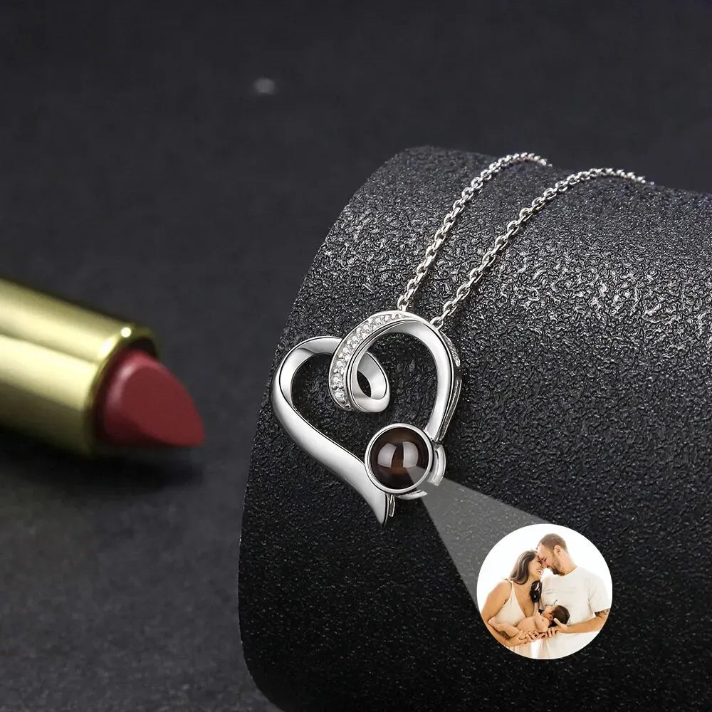 Custom Heart Necklace with Picture - Photo 1