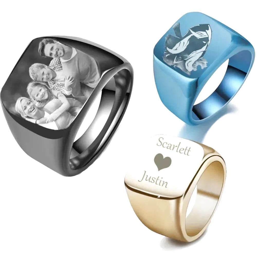 Engravable Signet Ring - Photo 1