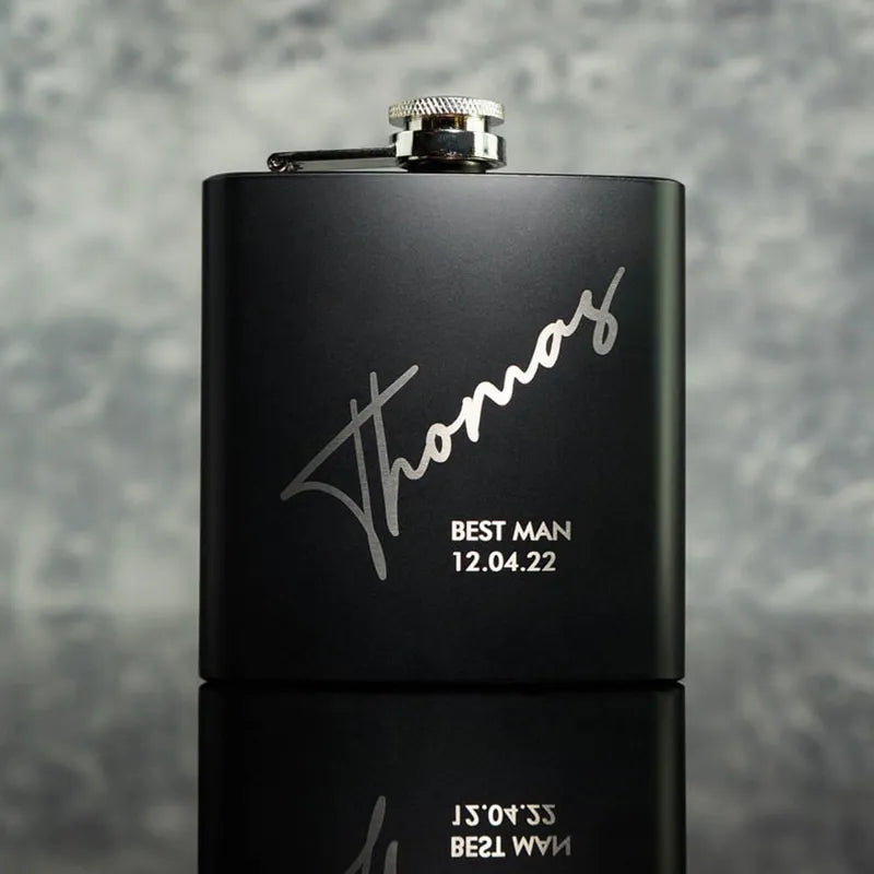 Engraved Hip Flask - Photo 1