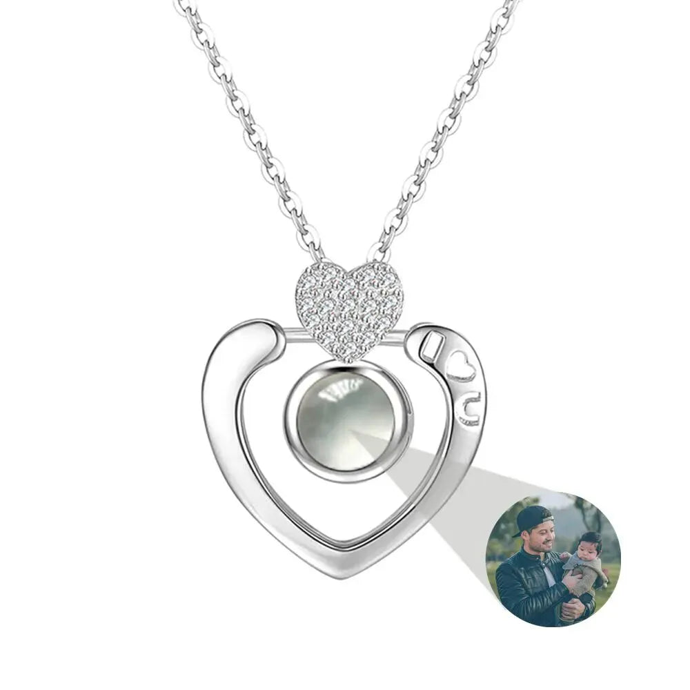 Heart Photo Locket Necklace - Photo 1