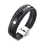 Men&rsquo;s Leather Bracelet Personalised - Photo 2