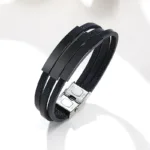 Men&rsquo;s Personalised Leather Bracelet - Photo 3