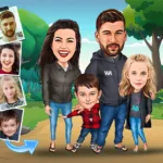 Personalised Cartoon Family Print - Photo 1