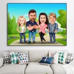 Personalised Cartoon Family Print - Photo 3
