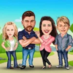 Personalised Cartoon Family Print - Photo 4