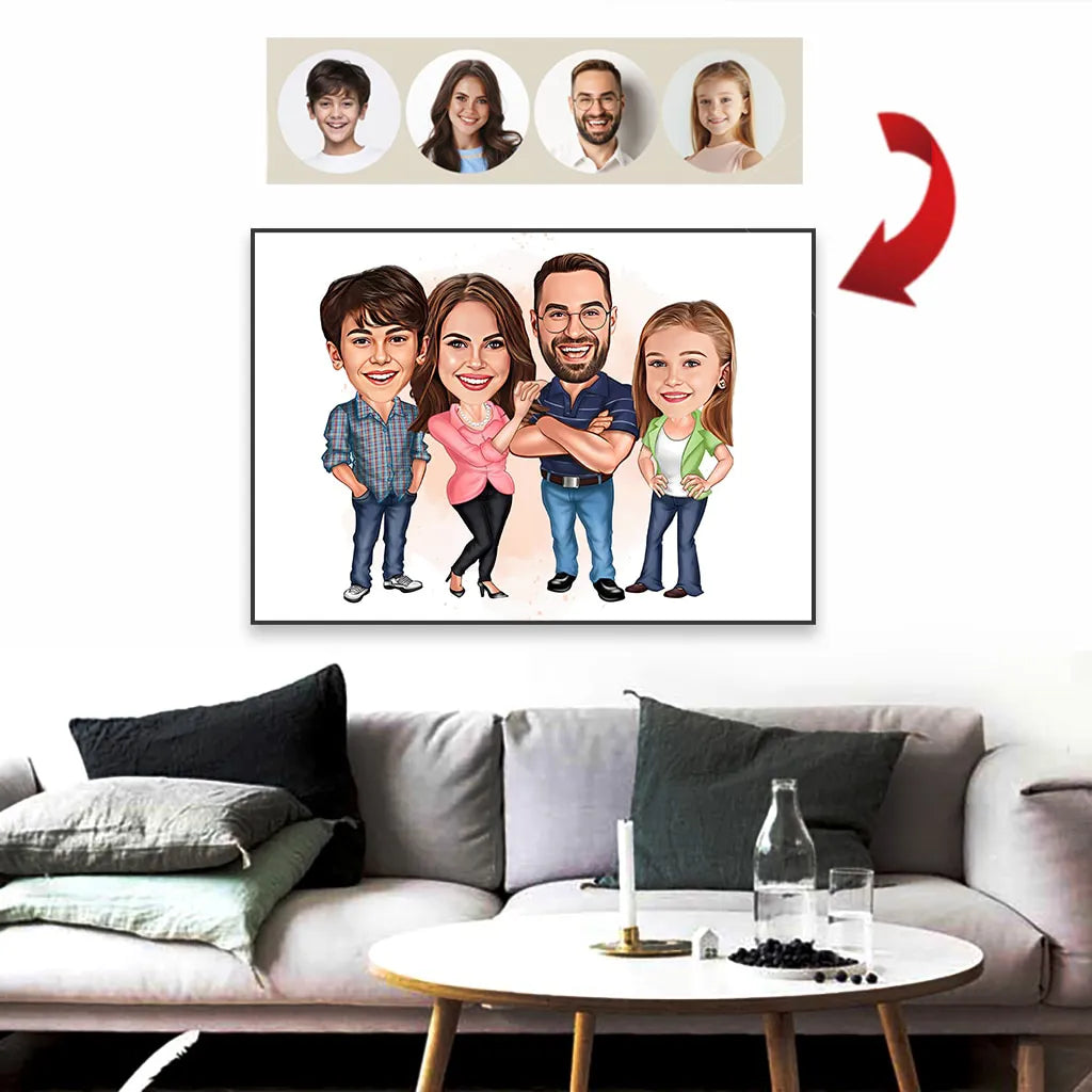 Personalised Family Caricature - Photo 1