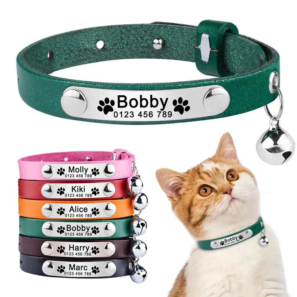Personalised Leather Cat Collar - Photo 1