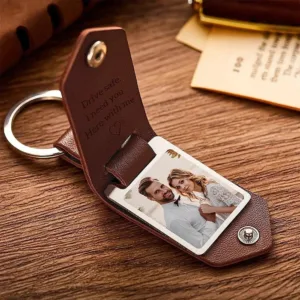 Personalised Leather Keyring - Photo 1