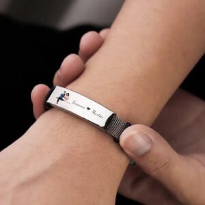 Personalized Men's Stainless Steel Photo Bracelet - Photo 1
