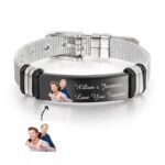 Personalized Men's Stainless Steel Photo Bracelet - Photo 3