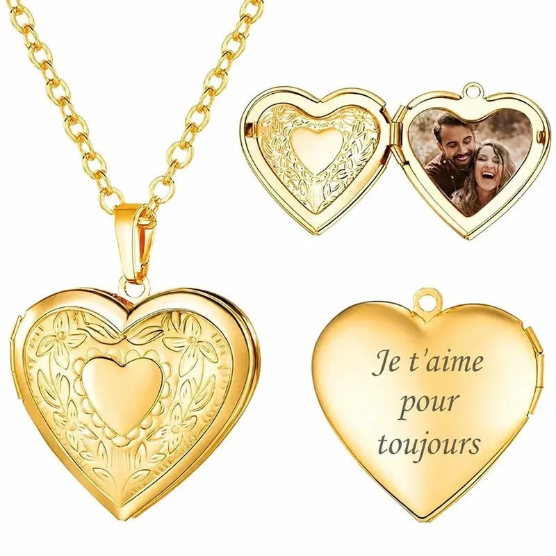 Heart Photo Pendant Necklace