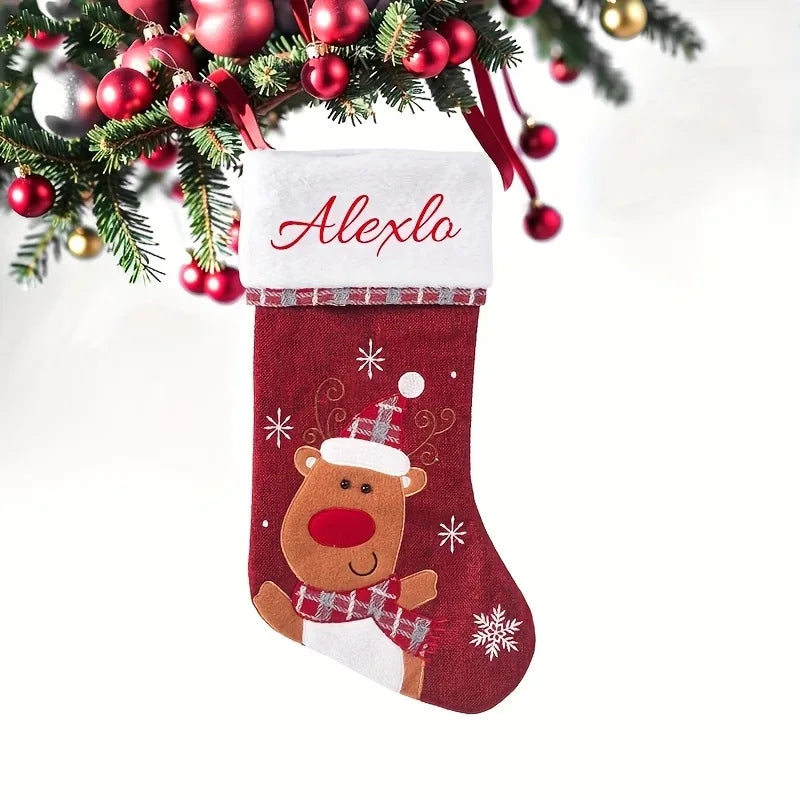 Personalized Reindeer Christmas Stocking